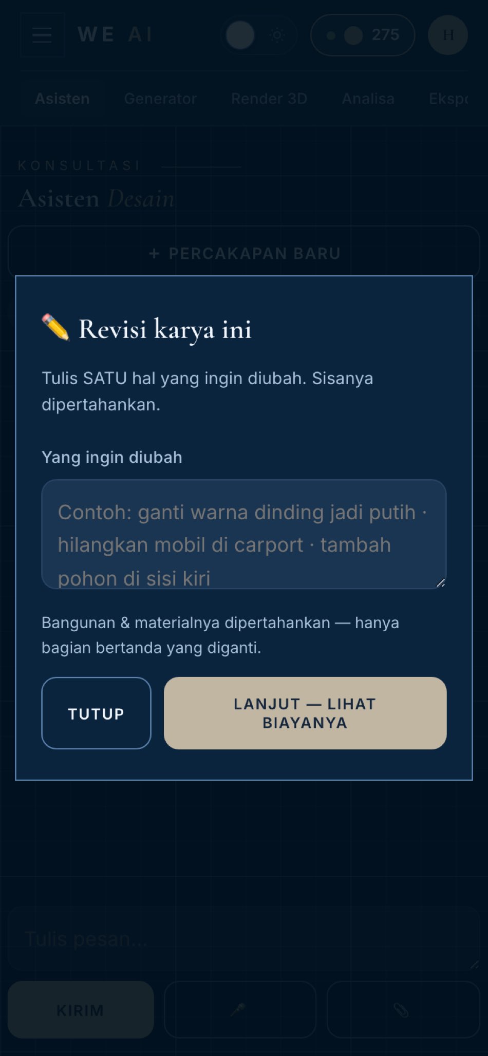 Revisi Sebagian pada denah