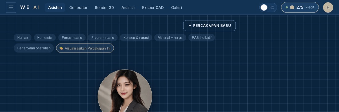 Deret tab aplikasi WE AI